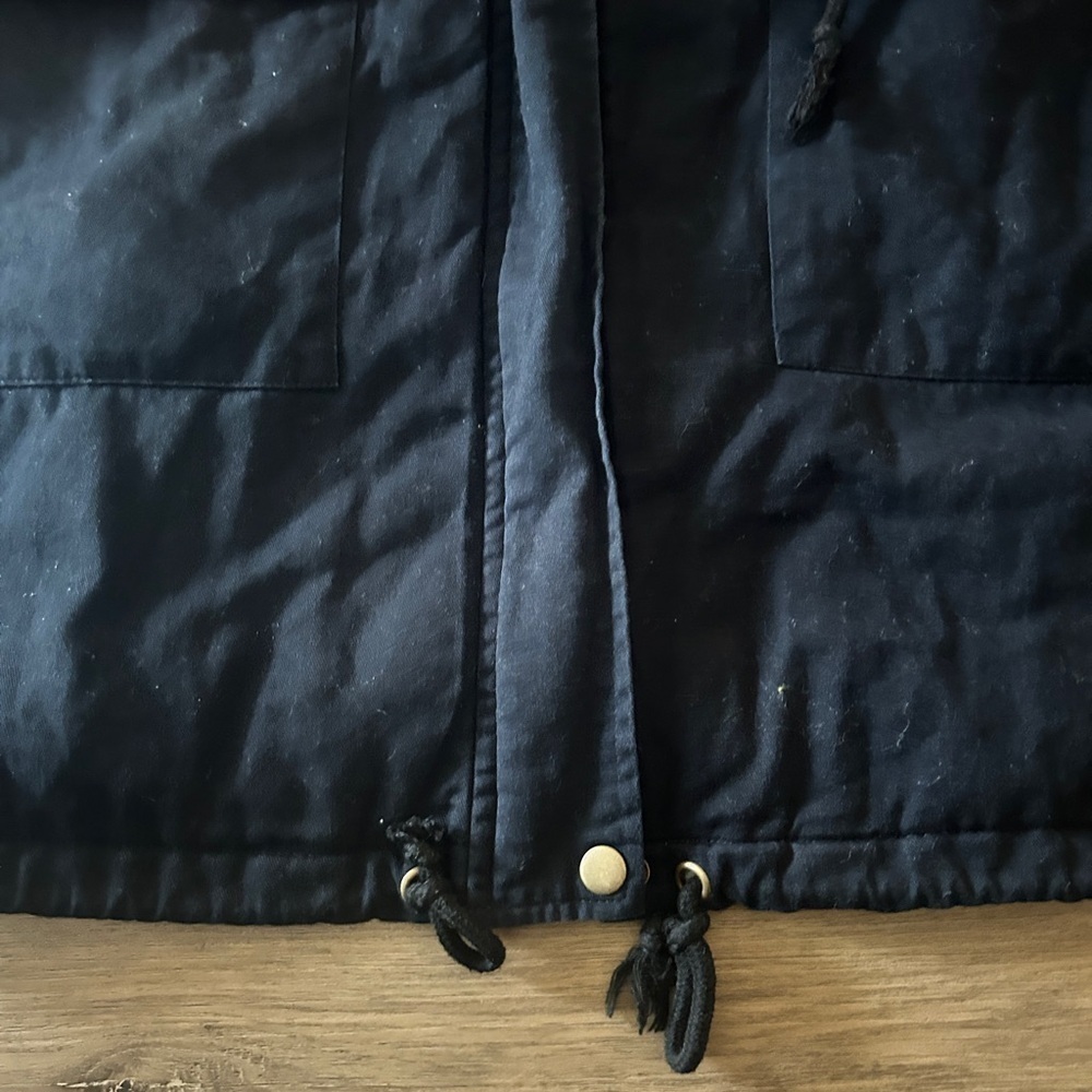 JustFab Navy Blue Utility Jacket / Parka – Zip & Snap Front – Size XL – Good - Picture 3 of 9